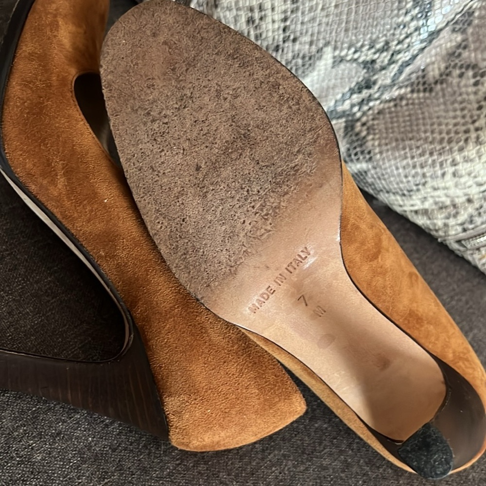 MICHAEL KORS Made in Italy Brown Suede Luxury Heels/ Pumps Size 7 - Picture 9 of 12